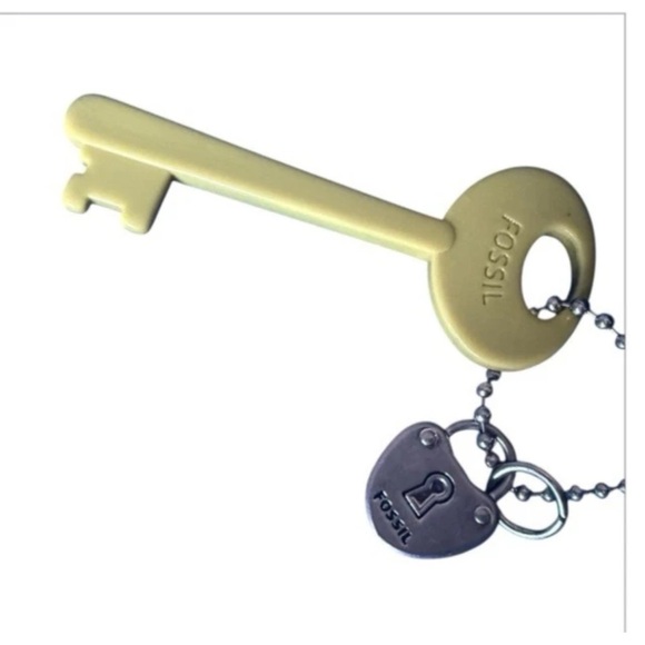 Fossil Key Per Coated Canvas Leather Trim Crossbody Messenger Bag Key charm - Picture 4 of 16